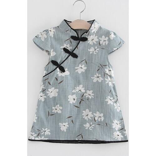 Tang Suit Girls Plum Embroidery Cheongsam Chinese Qipao Baby Party Dress Pageant Costume