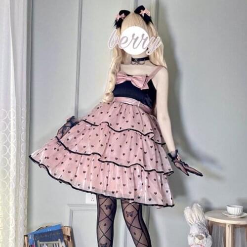 Japanese Jsk Sweet Daily Lolita Dress Summer Super Fairy Tea Party Kawaii Victorian Princess Gothic Suspender Dress