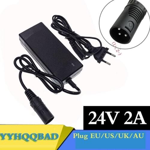 24V 2A lead-acid battery Charger wheelchair charger golf cart charger electric scooter ebike charger XLR metal connector