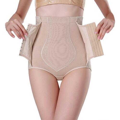 Womens High Waist Body Shaper Corset Brief Tummy Control Slimming Panty Steel Bone Waist Cincher Belly Trainer Shapewear