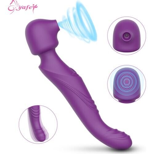 Sucking Vibrator Av Wand Massager Vibrator Soft Dildo Sucker Vibrator G Spot Clitoris Stimulator erotic Adult Sex Toys for Woman