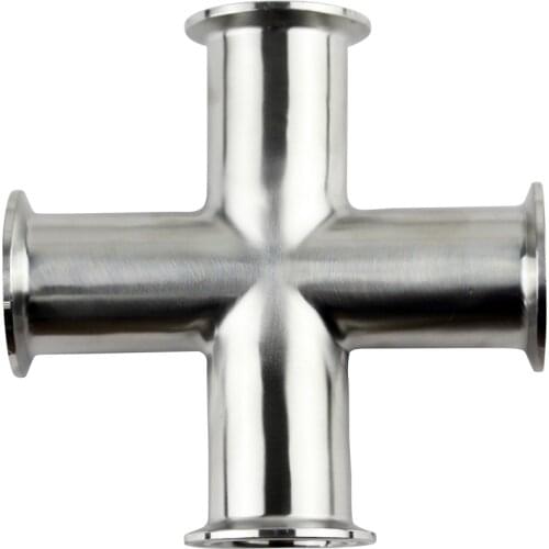 1” 2"Inch Pipe OD 19mm-102mm Stainless Steel SS304 4 Way Cross Sanitary Fitting Tri Clamp Feerule OD19-OD 50.5mm Home brew