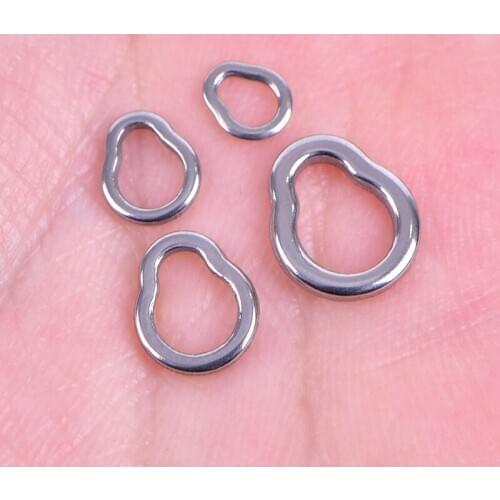 10pcs Fishing Ring Solid Seamless Steel Fishing Swivel Connector Fishhooks Pear Fishing Ring Steel Accessories Or Lure Jig