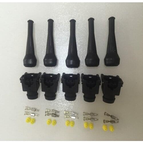 100pcs/lot 2 Pin/Way EV1 EFI Fuel Injector Connector Waterproof Electrical Wire Connector Plug 1jz ev6 ev14 For Bosch AMP Tyco