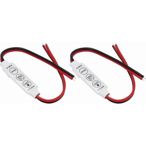 2pcs DC 12V 24V 3A Mini LED Controller Dimmer 3keys Single Color For Led Strip Light SMD 2835 3528 5050 3014