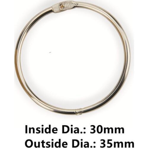 20pcs/Lot 30mm Metal Loose Leaf Book Binder Hinged Rings Keychain Album Ring Scrapbook Binders Craft Photo Album Split