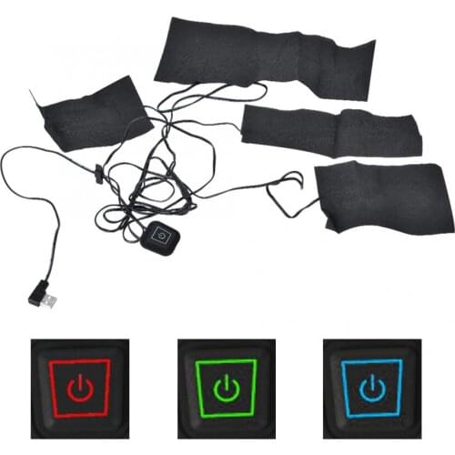 5 in 1 USB Clothes Heater Pad With 3 Gear Adjustable Temperature Vest Jacket Electric Heating Sheet Heating Warmer Pad