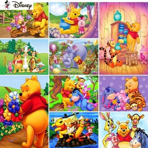 Disney 5D DIY Diamond Embroidery Full Display "Cartoon winnie pooh" Diamond Painting Square/Round Rhinestones Decor Art