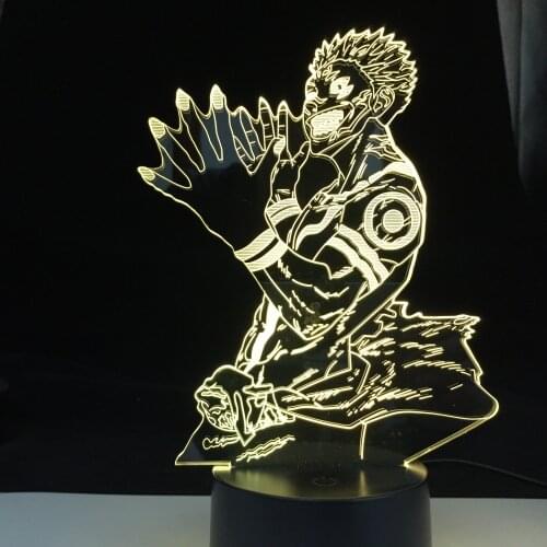 Anime Jujutsu Kaisen Ryomen Sukuna 3D LED Lamp Figure for Bedroom Decor Nightlight Birthday Gift Room Led 3D Lamp