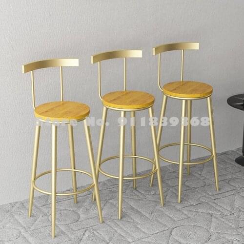 Solid Wood Bar Chair Modern Simple High Stool Family Back Chair Bar Chair Bar Chair Milk Tea Shop Chair Front Desk Chair