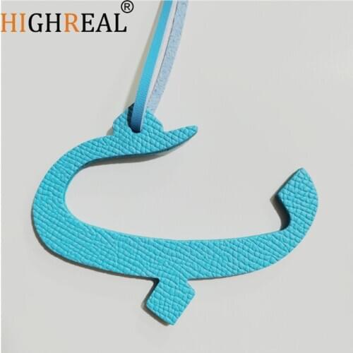 HIGHREAL Custom Made Luxury Genuine Leather Character Alphabet Arabic Letter B Keychain Women Bag Charm Backpack Pendant