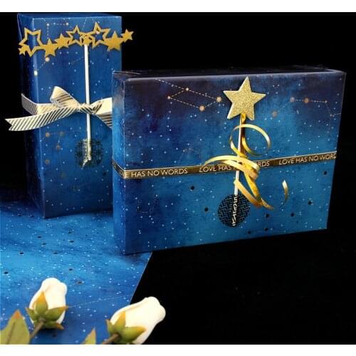 5pcs Star Constellation Print Christmas Gift Wrapping Papers Craft Papers Crafts Supplies Christmas Decor for Home
