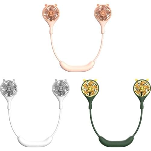 CPDD Adjustable Portable Fan Hanging Neck Mini Air Cooler USB Rechargeable Small Personal Cooling Tools for Home Outdoor