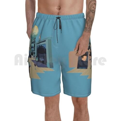 Defaybe Beach Shorts Men Beach Pants Swim Trunks Blur 90s Pulp Suede Britpop Definitely Maybe Morning Glory Parklife