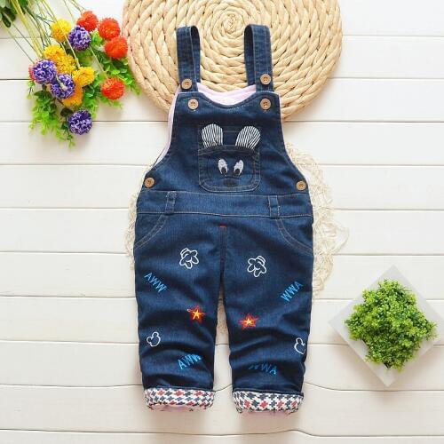 Baby Pants Boys Girls 2016 New Arrival Trouser Jeans Denim Jumpsuit Overoles Kids Autumn Winter Hole Jeans Jumpsuits Clothes