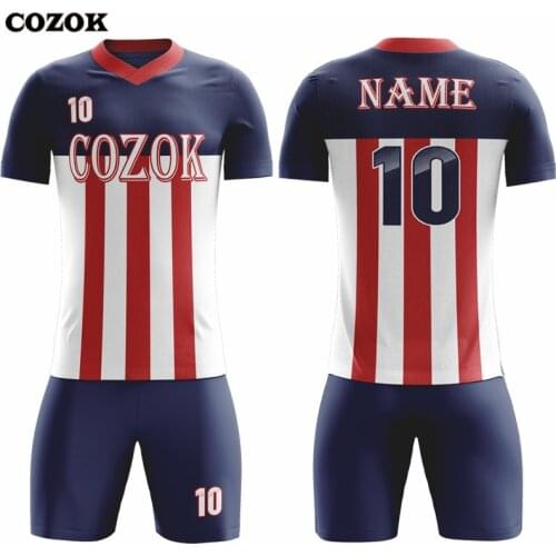 Soccer Training Tops Make Your Team Shirts Kids Custom Navy Blue Football Uniforms Printing Name Number Soccer Jerseys