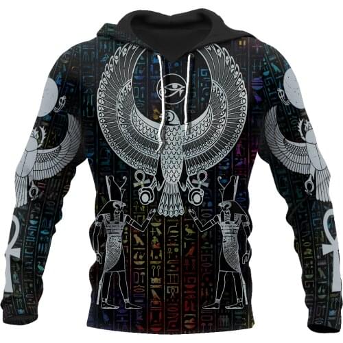 Anubis Egypt Ancient God Eyes Symbol Tattoo 3D All Printed Hoodie Man Women Harajuku Outwear Zipper Pullover Sweatshirt Casual