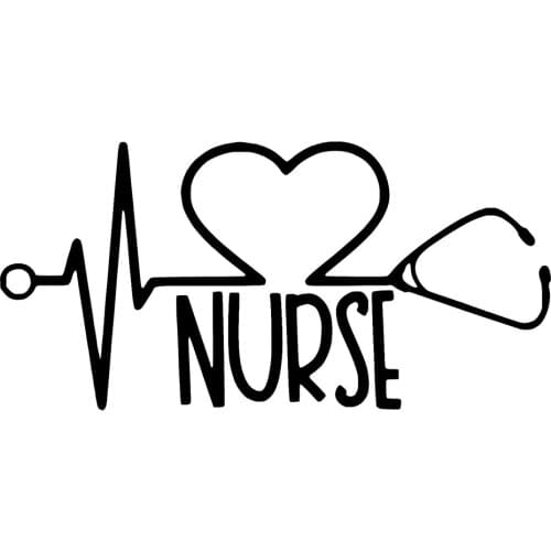Interesting Car Sticker Nurse Love Stethoscope Pulse Motorcycle Decals Vinyl PVC 15cm*7cm Motorcycle KK Decal