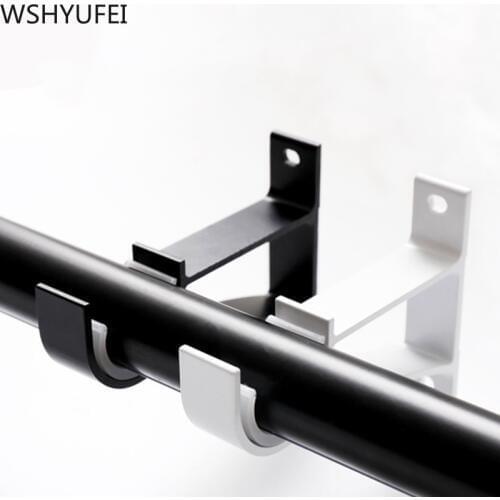 Curtain Rod Roman Rod Bracket Top Mounted Single Rod Double Pole Base Bracket Curtain Track Hook Fixed Accessories WSHYUFEI