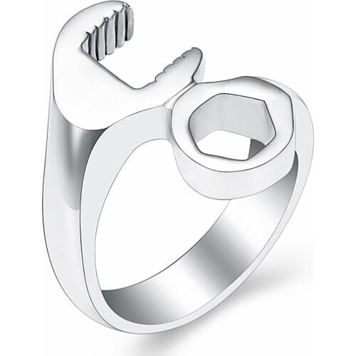 Cremation Jewelry Cremation Ring for Ashes Keepsake Stainless Steel Wrench Memorial Finger Ring for Ashes for Men