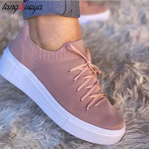 Pink platform Sneakers for Women Breathable Platform Sneakers Lace Up Fashion Causal Shoes Woman Chunky Sneaker Vulcanized Shoes