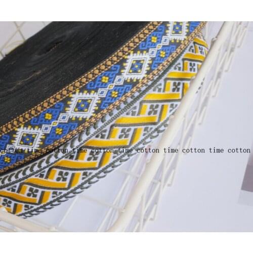 6 yards Retro Embroidery Ribbon Sewing Accessory Ethnic Jacquard Tape Accessory for bag garment