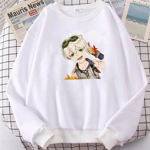 Hot Sale Anime Game Bennett Printed Hoodies Women Cute Genshin Impact Sweatshirts 2021 Autumn Fashion Kawaii Hip Hop Ropa Mujer