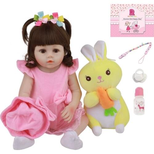 Cute Newborn Babies Doll Newest 18" 48CM Full Vinyl Body Silicone Bebe Reborn Baby Doll Lifelike Reborn Toys For Birthday Gifts