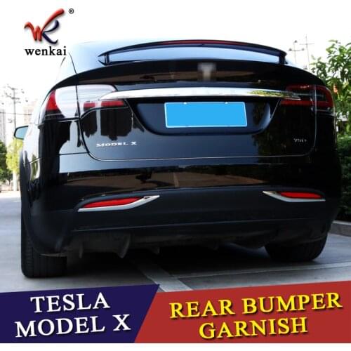 Exterior Rear Fog Light Lamp Stripe Decorative Trims 2 pieces /set ABS Chrome For Tesla Model X 2016 2017 2018 Car Accessories