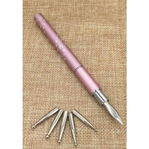 NOQ Nail Dotting Pen Manicure Tools With 5 Pcs Pen Head For Paint Nails Stuff Beauty Rhinestone Pencil Gel Polish Nail Art Tools