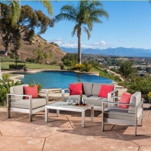 New arrival garden furniture simple design couch elegant aluminum sofa