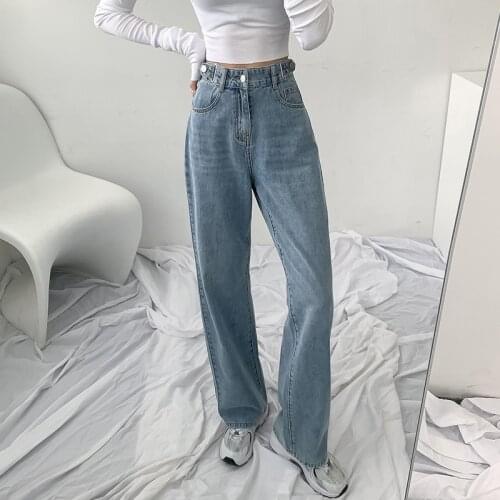 Autumn Winter Straight Jeans Woman High Waist Plus Size Loose Casual Denim Pants Boyfriend Jeans For Women