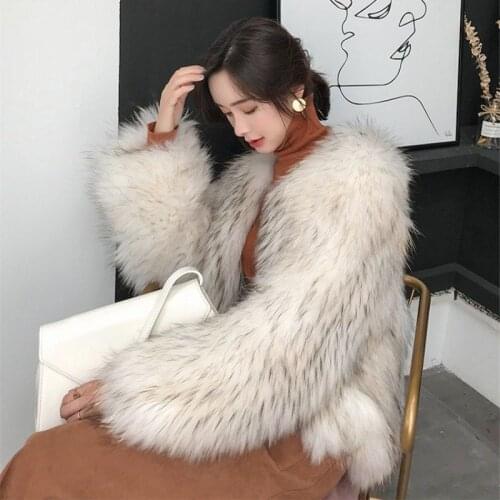 Faux Fox Fur Women Autumn Winter Fur Coats Long Sleeve Short Design Slim Coats coats and jackets women