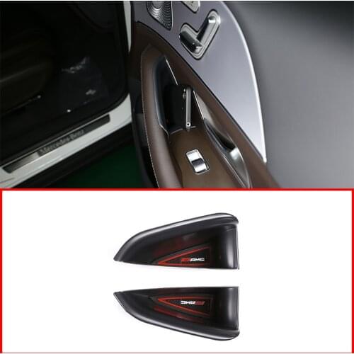 ABS Plastic Black Car Door Armrest Storage Plate Car Accessories Interior For Mercedes Benz GLE GLE350 GLE450 2020