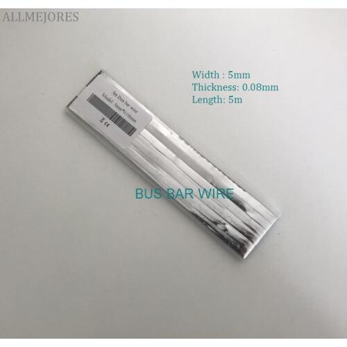ALLMEJORES diy solar cell 5mm *0.08mm Busbar wire copper solder strip for Thin film solar panel 5m/Lot
