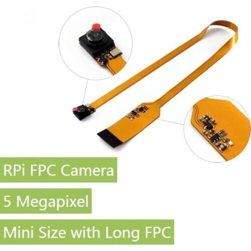 RPi FPC Camera for Raspberry Pi A+/B+/2B/3B Mini Size with Long FPC 67.4 degree Field of View 1080p Sensor best resolution