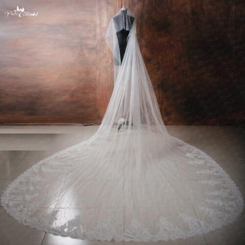 RSV30 4m Long Cathedral Wedding Veils With Crystal