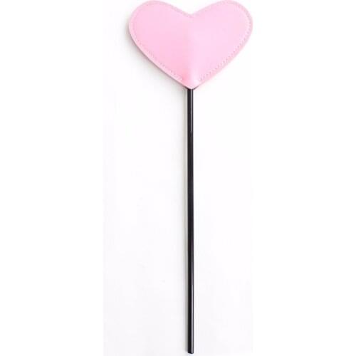 Sex Pink Heart-shared Leather Flogger Fetish Bondage Whip Spanking Ass Whip SP Tools Flirting Adult Games Products SP0007