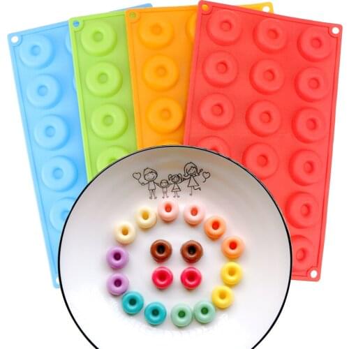 Silicone Mould 4cm Donut Dessert Baking Pan Mini Chocolate/ Donut Silicone Mold Reusable Biscuit Cake Molds 18-Cavity