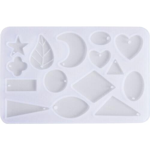 Julie Wang Silicone Mold Geometric Heart Drop Leaf Star Shape Epoxy Cabochons Handmade Casting Mould Jewelry Making Tool
