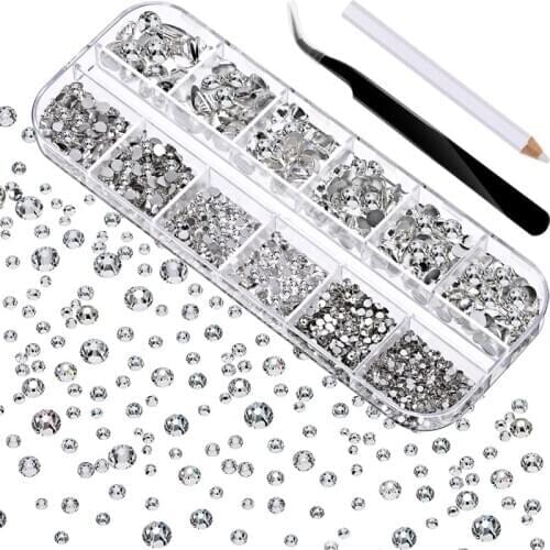 2000Pcs Glass Crystals Nail Rhinestones For Nail Stones Gems Jewelry Diamonds Art Decoration Accesoires Kit Nail Accessories