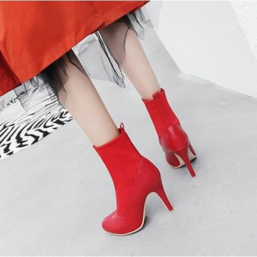 Large 40 41 42 43 44 45 46 47 48 slim heel high heel pointed medium tube single shoe womens shoe spring