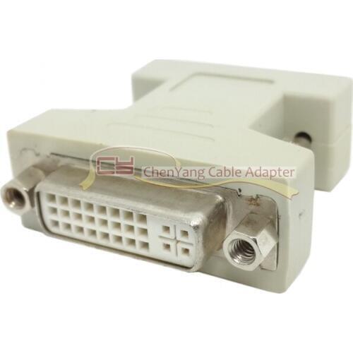 VGA SVGA RGB 15Pin Male to DVI-I 24+5 Female adapter Beige for video card