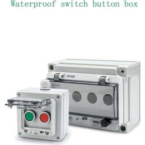 ABS new material IP67 outdoor waterproof button switch box emergency stop control box start stop protection cover self reset