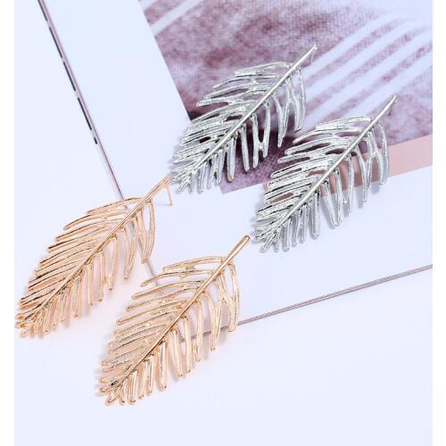 2019 Fashion Simple New Small Fresh Alloy Drop Earrings High Quality Gold Silver Ladies Leaf Lovely Brincos For Women Jewelry