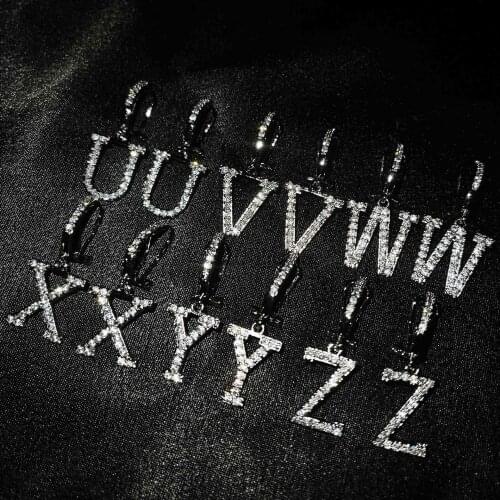 Vintage 26 Letters Lab Diamond cz Earring 925 Sterling silver Party Wedding Drop Earrings for Women Bridal Jewelry Gift