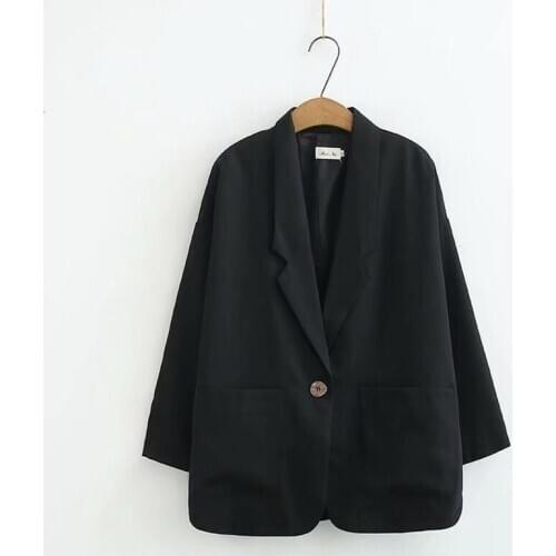 Plus Size XL-4XL Womens Drop Shoulder Blazer Black Blue Spring Autumn Oversized Elegant coats