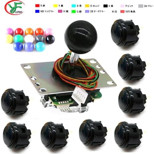 1 Japan Original Sanwa JLF-TP-8YT Joystick + 8 OBSF-30 Push Buttons for Arcade DIY Kits Parts Zero Delay Joystick DIY Kit