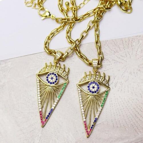 10 Pcs Eyes arrow shape pendant necklace zirconia Handmade accessories for women necklace for women New design 7367