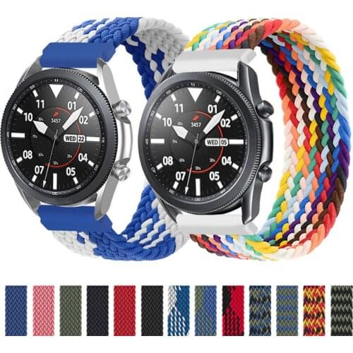 20mm 22mm Braided Solo Loop Band for Samsung Galaxy watch 3 46mm 42mm active 2 40mm 44mm Gear S3 bracelet Huawei GT2 Pro strap